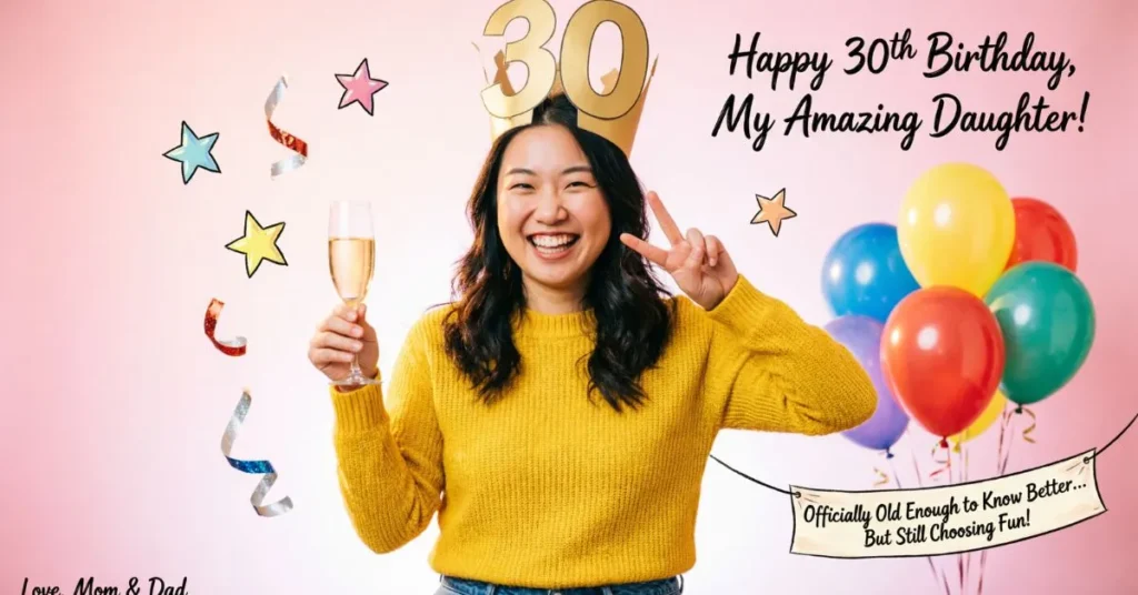 Funny 30th Birthday Wishes for Daughter