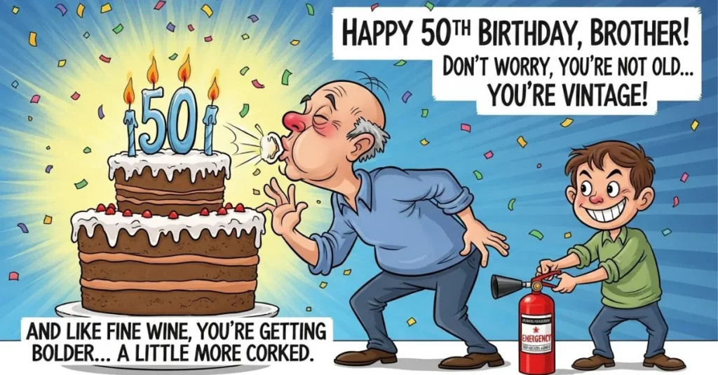Funny 50th Birthday Wishes for Brother