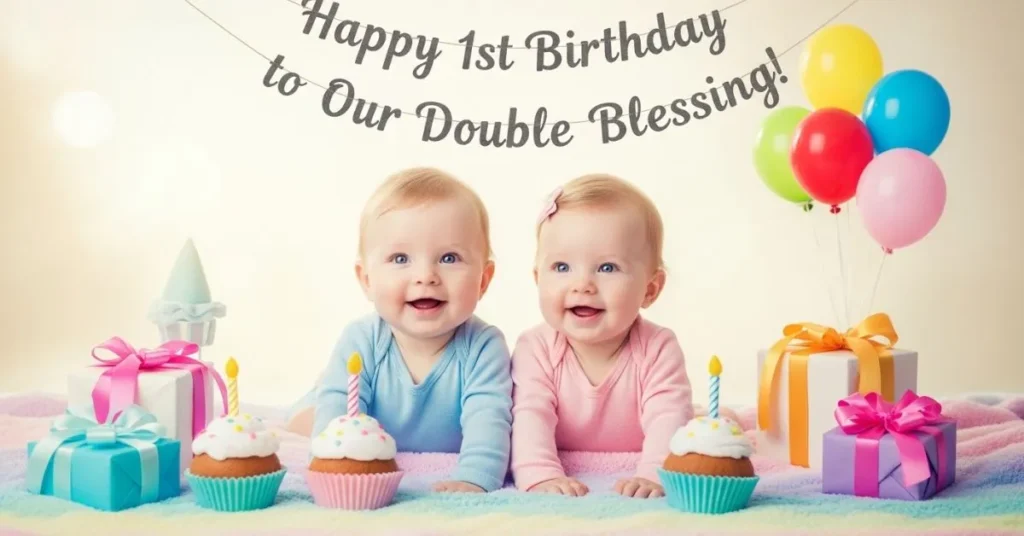 Cute Birthday Wishes for Twin Babies